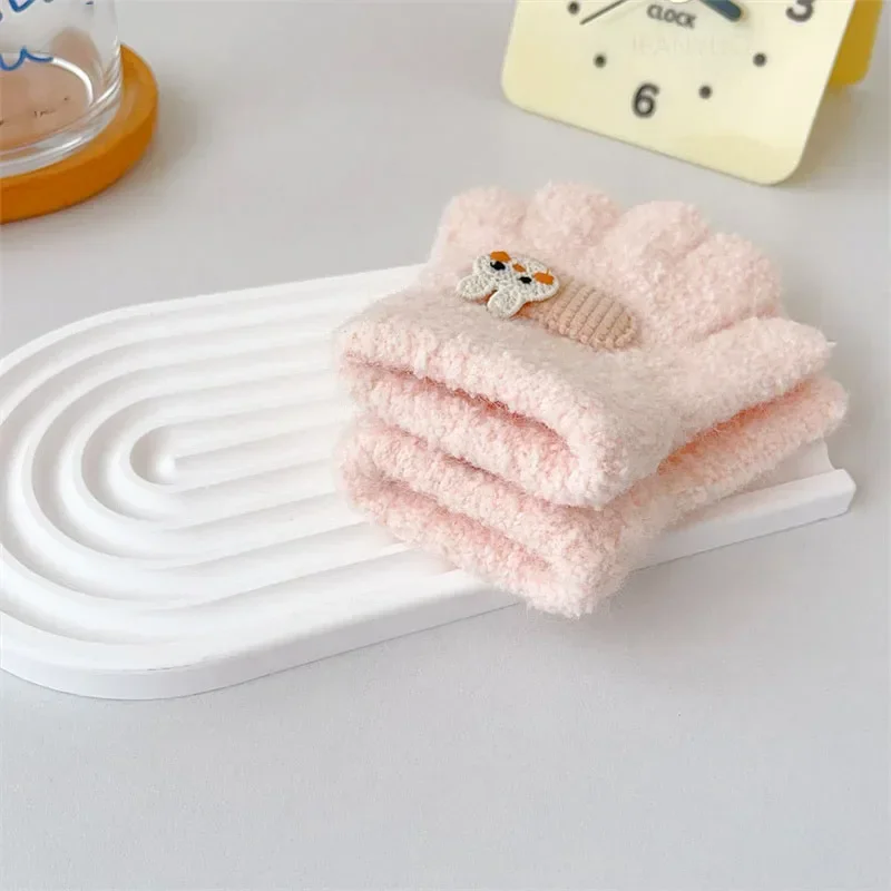 1-3Y Children Gloves Autumn Winter Warm Thicken Boys Girls Baby Riding Mittens Cute Cartoon Kid Kindergarten Five Fingers Mitten 6