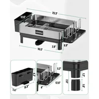 Dish Drying Rack, Premium 304 Stainless Steel Dish Racks for Kitchen Counter, Drainer & Drainboard Set with Adjustable Spout 2