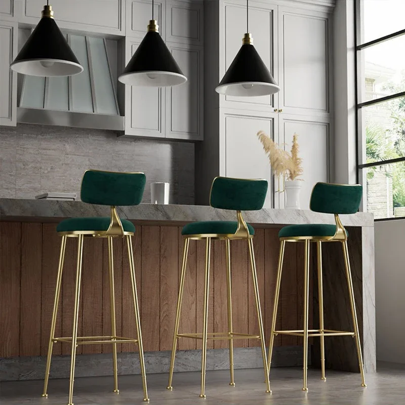 Nordic Bar Stool Simple Light Luxury Iron Home Bar Stool High Chair Backrest