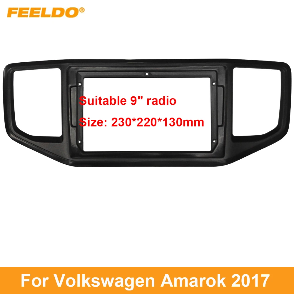 Feeldo Car Audio 9 "Unità Principale A Grande Schermo Dash Fascia Panel Frame Kit Adattatore Per Volkswagen Amarok 2017 Stereo Dash Frame