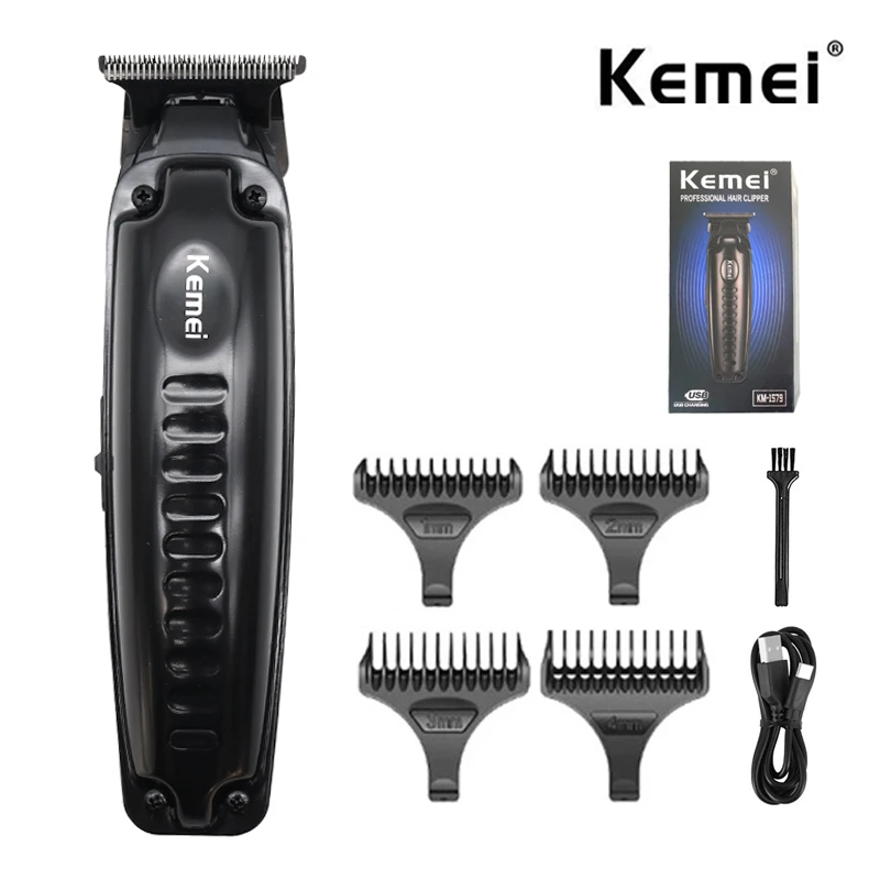 Kemei KM-1579 Professional Hair Trimmer Machine USB Charging Hair Cutting Machine Cordless Hair Clipper Men's Haircut Machine
