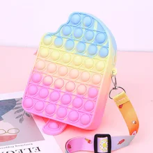 

New Big Szie Ice Cream Bag Pop It Fidget Toys Push Bubble Simple Dimple Coin Purse Backpack Decompression Antistress Squeeze Toy