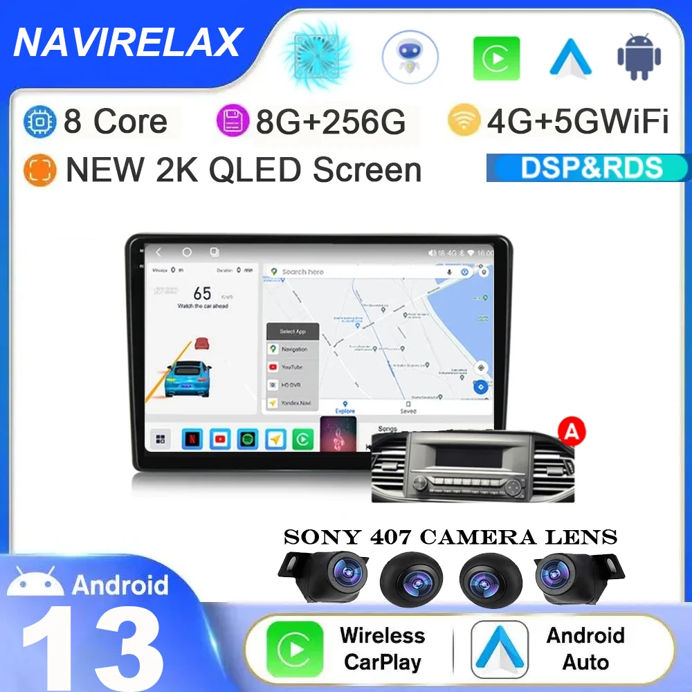 

9“ Android 13 For Peugeot 308 T9 308S 2013 - 2017 QLED Screen Car Radio Stereo Receiver Multimedia GPS Player Carplay+Auto DSP