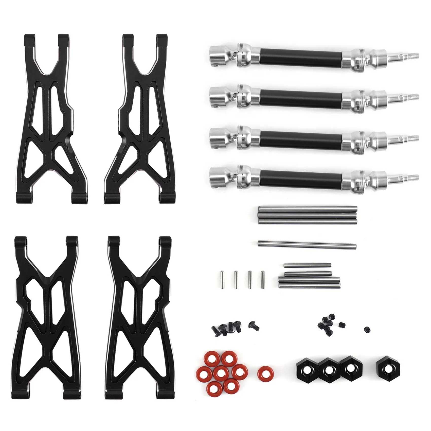 

Metal Front and Rear Suspension Arm Drive Shaft CVD for ARRMA 1/10 Big Rock V3 3S RC Car Upgrades Parts,Black