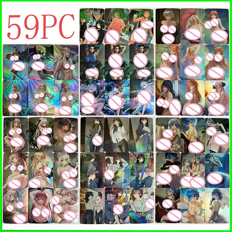 Anime Character DIY Collectible Cards Noto Mamiko Sakura Rem Rin Suma Laser Flash Card Boy Play Toys Christmas Birthday Gifts collectible cards anime cards anime trading cards