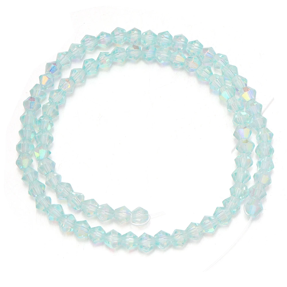 4mm Rainbow Bicone Crystal Beads - Faceted AB Color Sparkling Glass