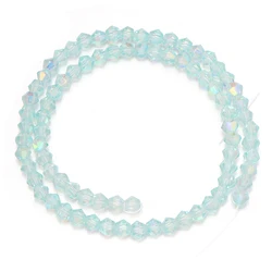 4mm Rainbow Bicone Crystal Beads - Faceted AB Color Sparkling Glass - 4mm approx 72pcs (Mint Green)