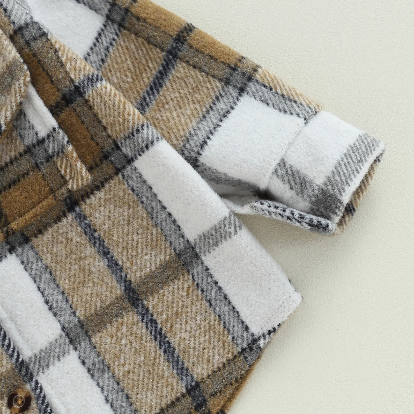 Toddler Jackets Fall Winter For Boys Long Sleeve Turn-Down Collar Button-Down Plaid Shirts Coat Children Outerwear Clothes