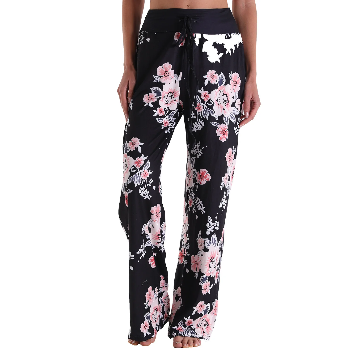 

Strap casual pants loose tie up camouflage printed pants for women