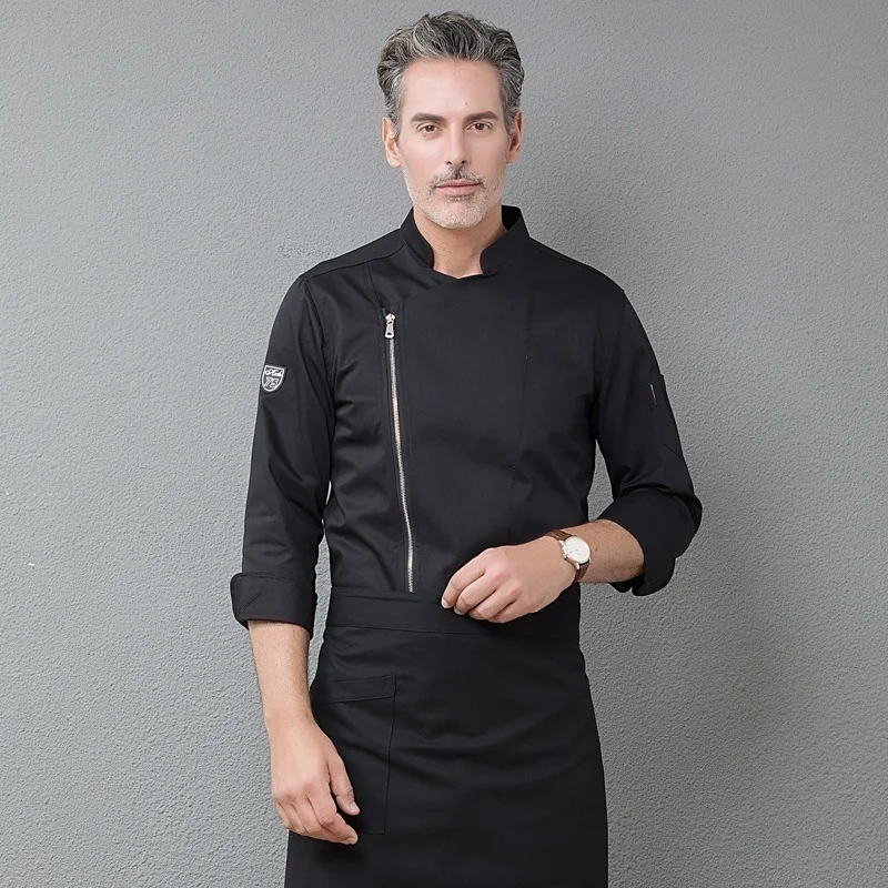 Chef Jacket Men Women Cook Coat Restaurant Uniform