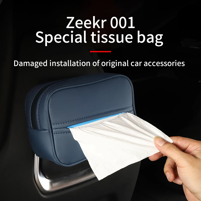 

For Zeekr 001 Seat Paper Bag New High Quality PU Leather Tissue Box Paper Box Storage Bag Interior Supplies