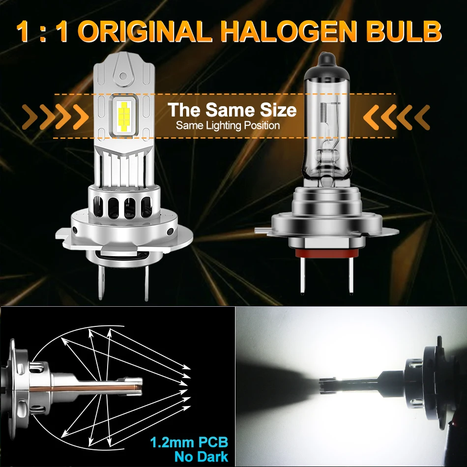 16개 CSP H7 LED 헤드라이트 전구 미니 무선 4000W H8 H9 H11 9005 9006 자동차 헤드램프 자동 다이오드 램프 H4 터보 LED 12V 자동차용