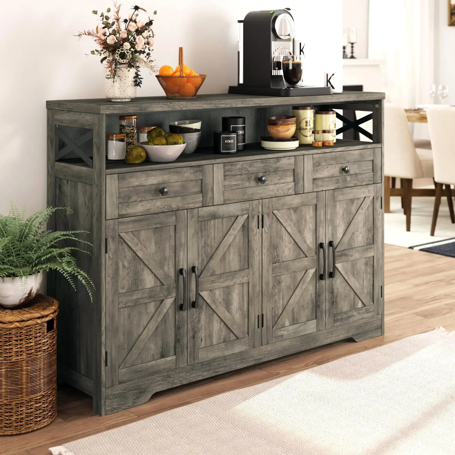 Vabches Farmhouse Buffet Cabinet 1