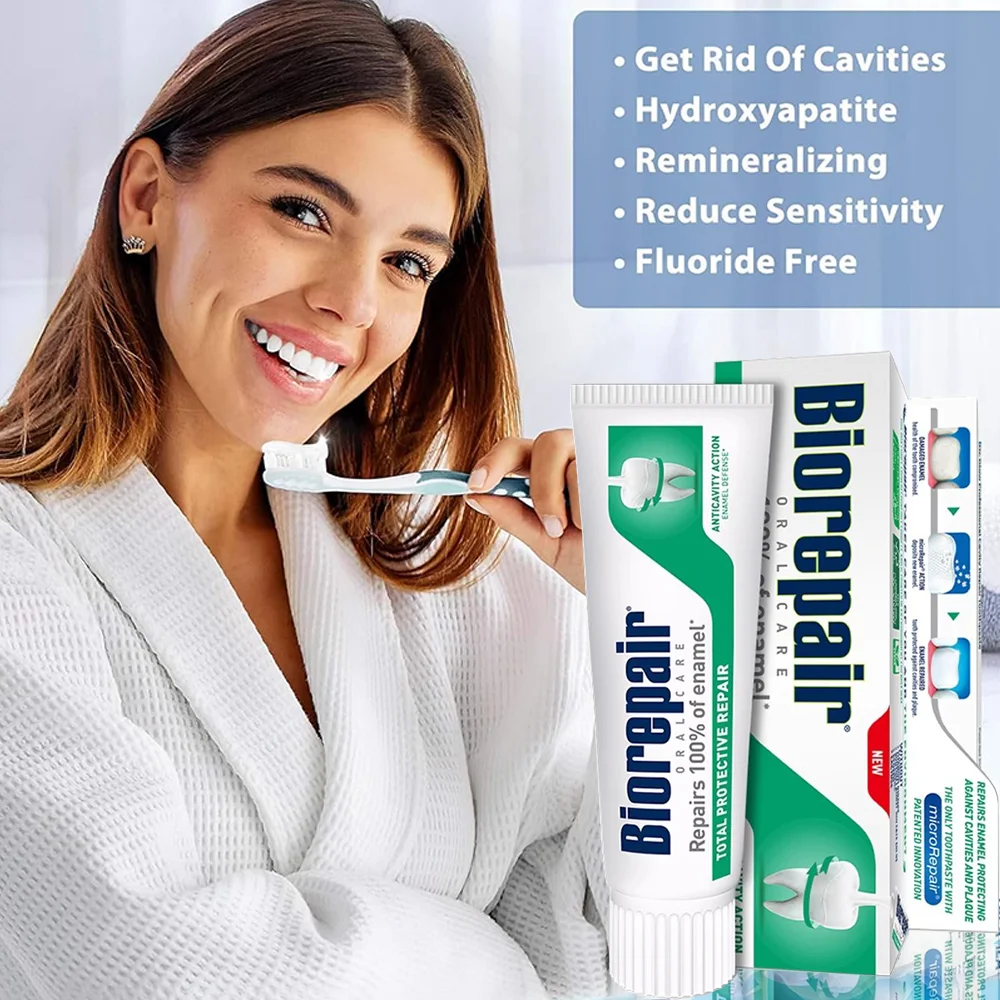 75ml Italy Toothpaste Biorepair Total Protective Repair Toothpaste with microRepair Whitening Remove Smoke Stains
