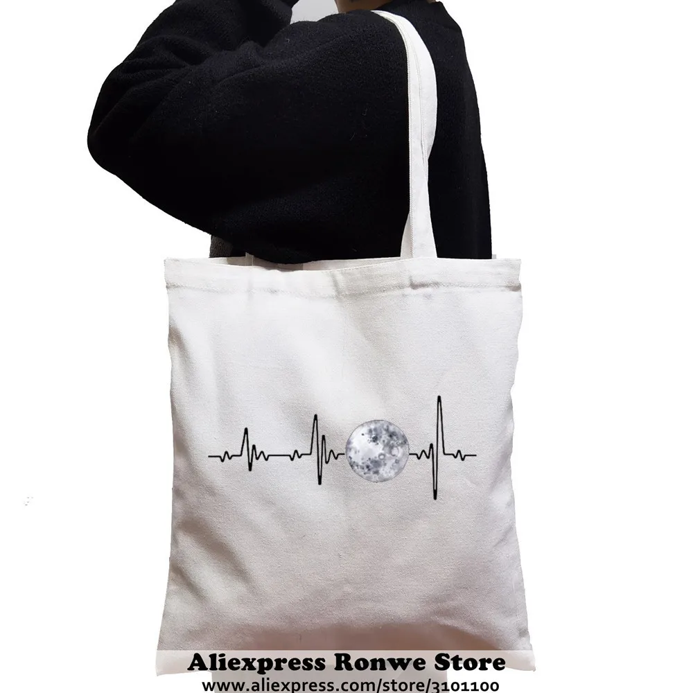 New Moon Large-capacity Women Shopping Canvas Tote Bag Girl Female Lady Space Reusable Eco Shoulder Student Black Handbags shopping bag tote bags canvas bag canvas bags