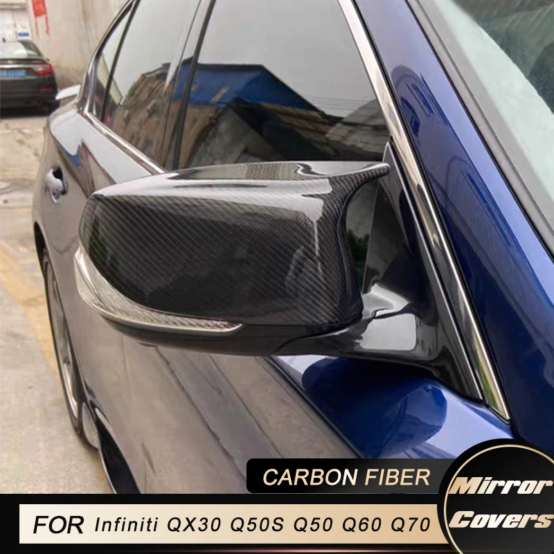 

Car Rearview Mirror Covers Caps For Infiniti Q50 Q50S 2013 - 2019 Replacement Side Mirror Covers Caps Shell Carbon Fiber