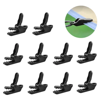10PCS Tarp Clips Black Crocodile Clip Small Outdoor Camping Awning Point Hook Tent Windbreak Clamp