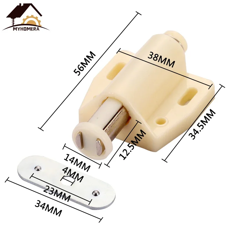 Cabinet Catches Door Stopper Magnetic Push to Open Touch Catch Stop Self-Aligning Damper Buffer Kitchen Cupboard Door Magnet DIY