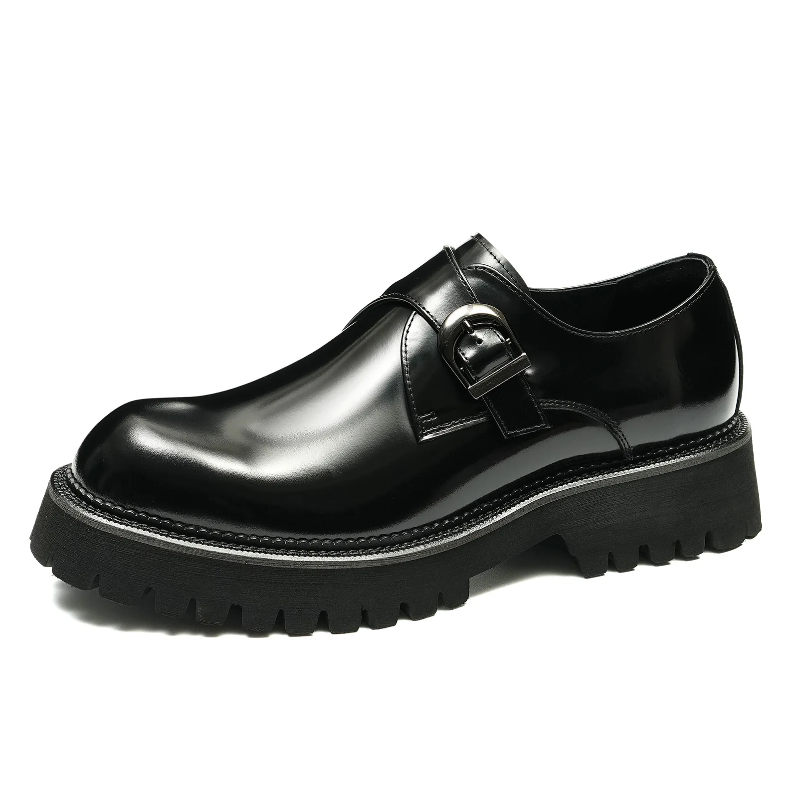 Italian Patent Leather Mens Dress Shoes Luxury Brand Handmade Fashion Platform Elegant Genuine Leather Wedding Oxfords Shoes Man