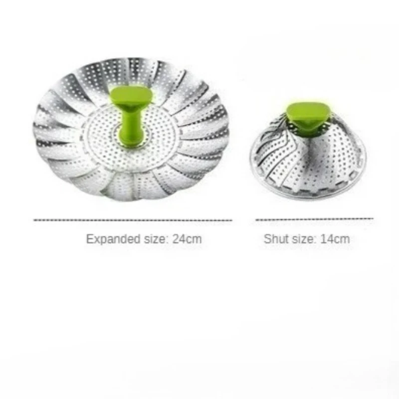 9Inches Stainless Steel Lotus Steaming Tray Pot Rack Foldable Food Steamer Kitchen Fruit Drain Basket Cooking Accessories