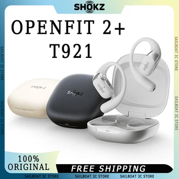 SHOKZ OpenFit 2+ T921 Wireless Bluetooth Earphones – Bone Conduction Sports Earbuds with Dolby Sound, Noise Reduction, Long Battery Life, Custom Fit, Sweat & Water Resistant, Ideal for Running, Gym, and Outdoor Activities