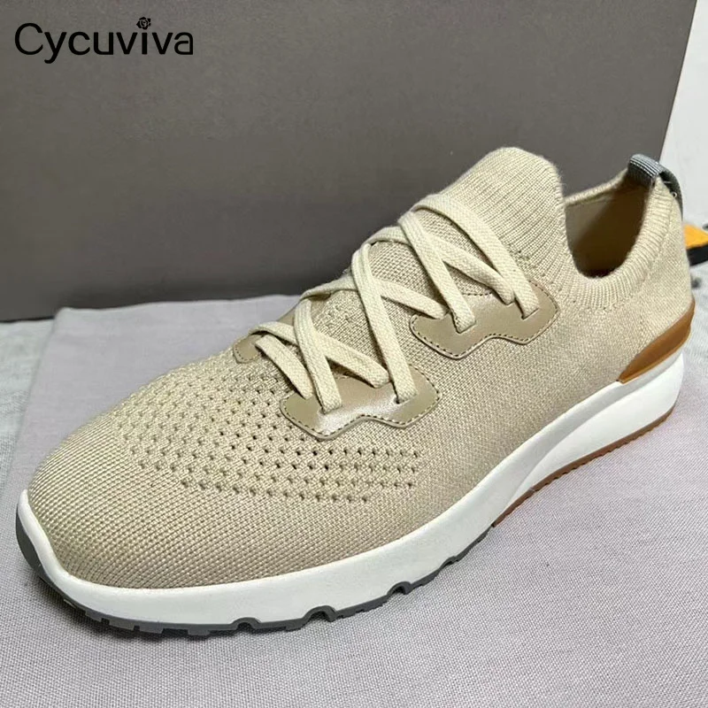 

Unisex Kintted Loafers Shoes Lace Up Casual Flat Shoes Woman Comfortable Breathable Mules Summer Walk Ladies Flat Shoes For Men