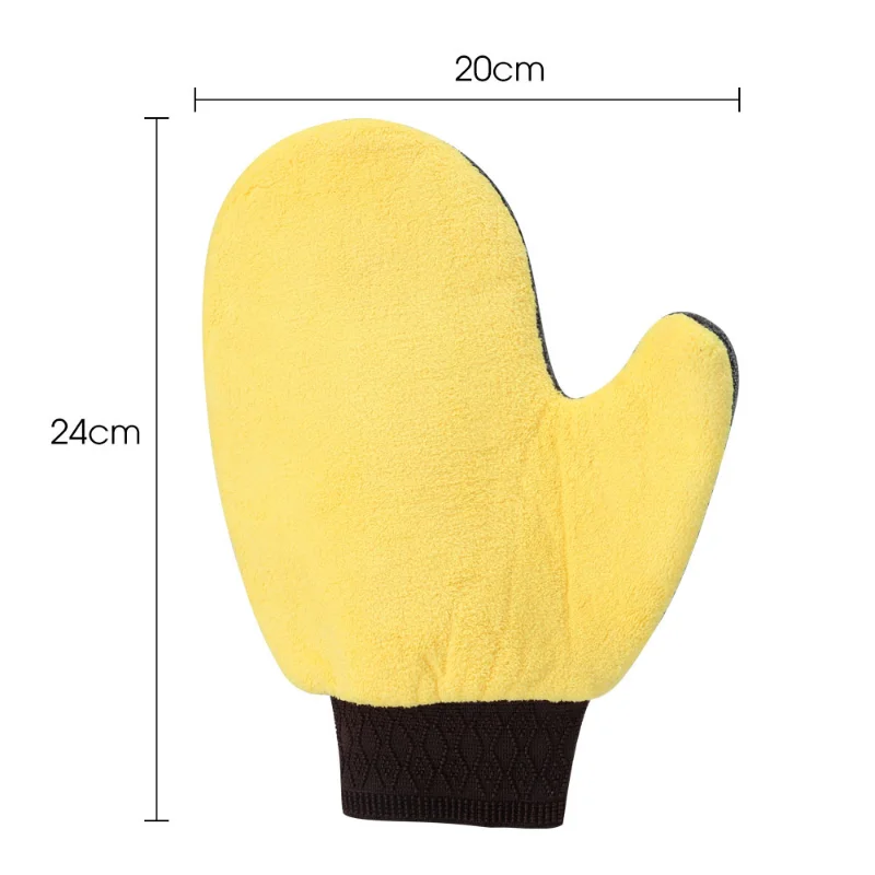 Car Cleaning Gloves Soft Microfiber Strong Water Absorption Car Body Washing Glove Window Glass Tire Detailing Dust Clean Tools