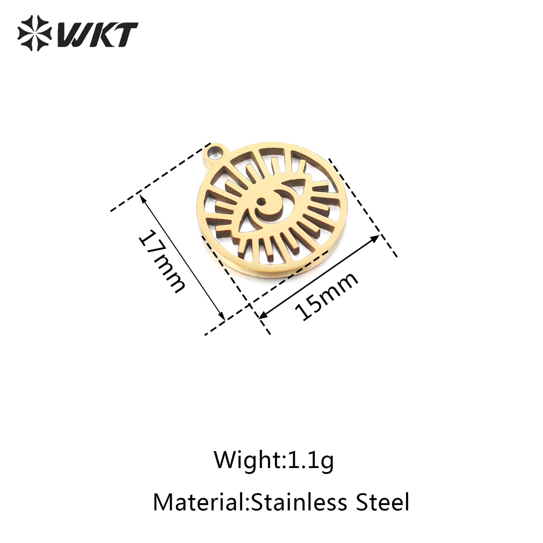

WT-SSP030 Popular Stainless Steel Round Hollowed out Devil Eye Accessory Chain Bracelet DIY Pendant