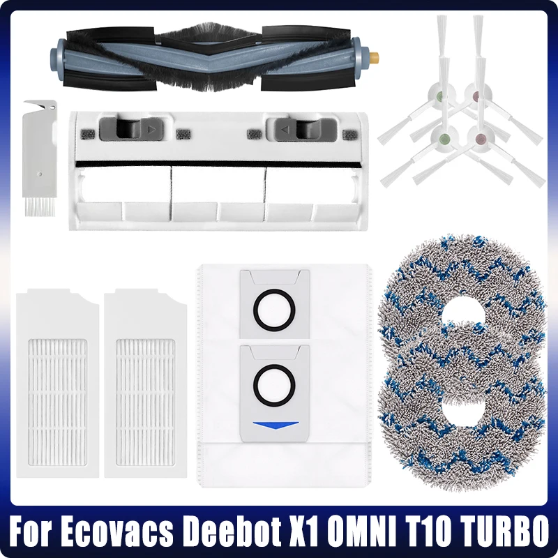For Ecovacs Deebot X1 Omni T10 Turbo T20 Robot Vacuum Cleaner Hepa Filter Main Side Brush Cover Mop Cloth Spare Parts