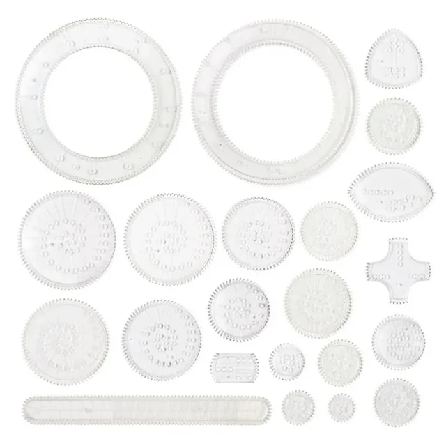 22Pcs Spirograph Drawing Toys Interlocking Gears Wheels Painting Child Creative Educational Learning Toy Drawing Accessories 2
