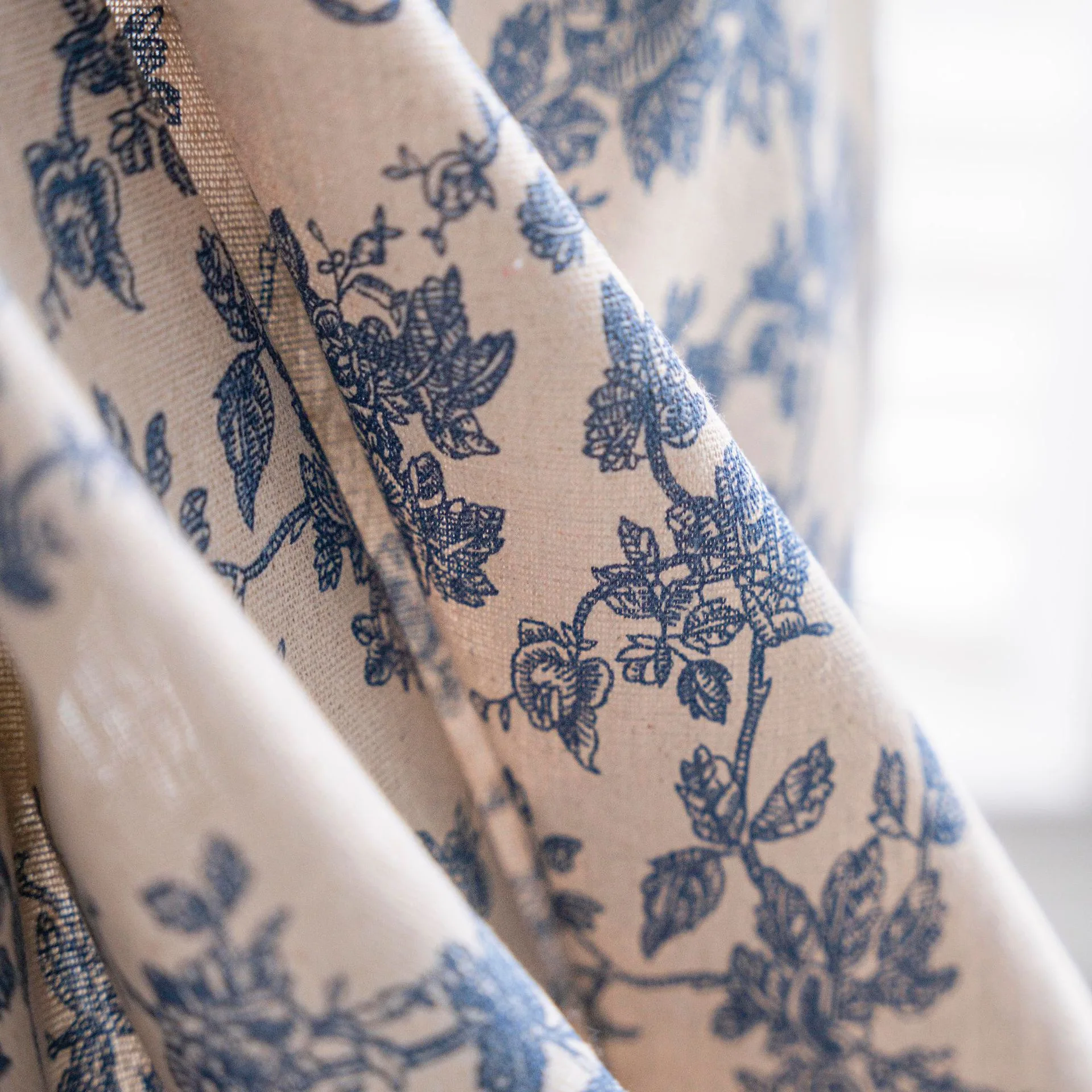 Window Curtain Valance Rod Pocket American Rustic Korean Living Room Bedroom Vintage Floral Print Cotton Linen Blackout Curtains window curtains tie valance curtain