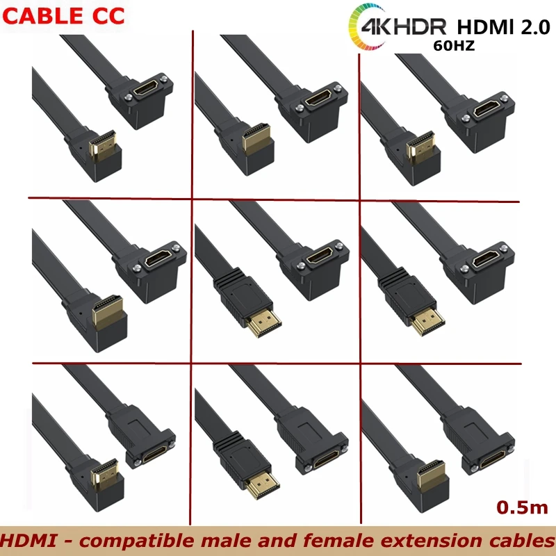 0,5 м 90 градусов плоский HDMI-совместимый 2