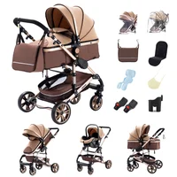 Poussette multifonctionnelle 3 en 1, système de voyage combiné, poussette compacte pour nouveau-nés 4