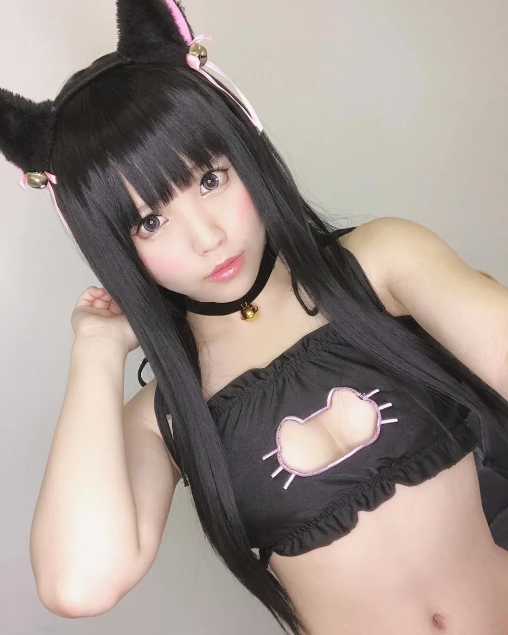 Japanese Anime Cat Cosplay Women Girls Sexy Lingerie Miku Ruffle Kawaii Bra Briefs Set Neko Maid Embroidery Ear Choker women lingerie women lingerie set women cosplay costume