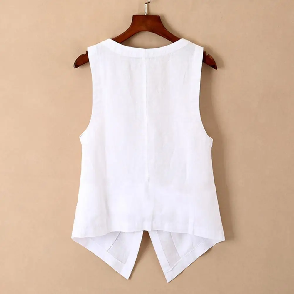 

Soft Women Vest Coat Stylish Women's Sleeveless Cardigan Breathable Loose Fit V-neck Waistcoat for Spring Fall Fashion Solid
