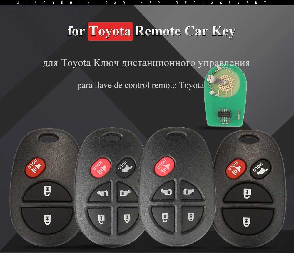 Jingyuqin 315/433 MHz GQ43VT20T Fernbedienung Auto Schlüsselanhänger für Toyota Sienna Tundra Sequoia Tacoma Camry Highlander Aurion 2004-2018 – Detail 2