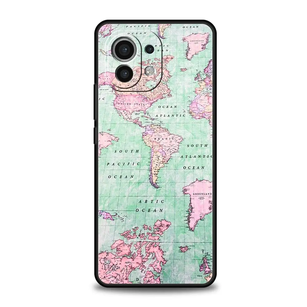 Airplane World Map Travel Protective Case