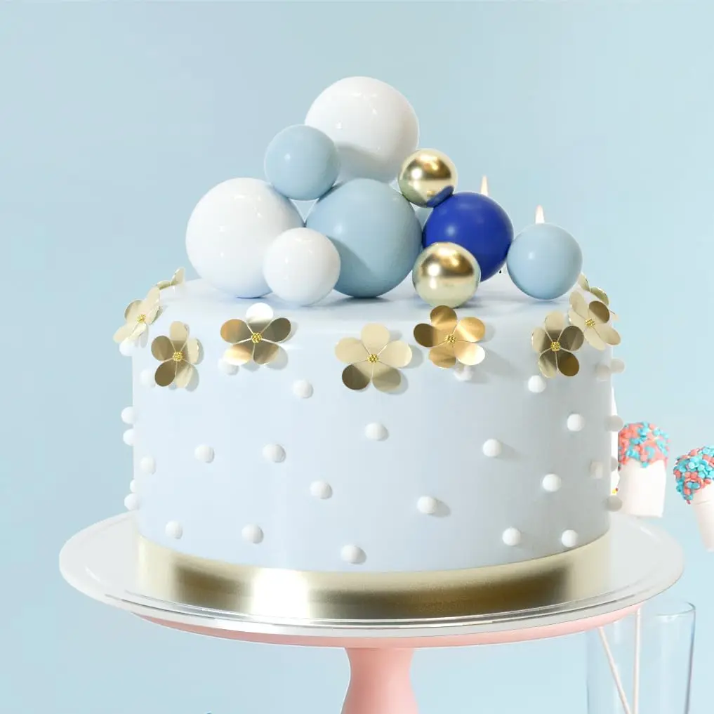 20 Stück Kugel-Kuchenaufsatz, Dekorationen, Mini-Luftballons, Kuchenaufsatz, Sticks, goldene Kugeln, Kuchen-Picks, Kuchendekorationen, Kuchendekorationen – Detail 10