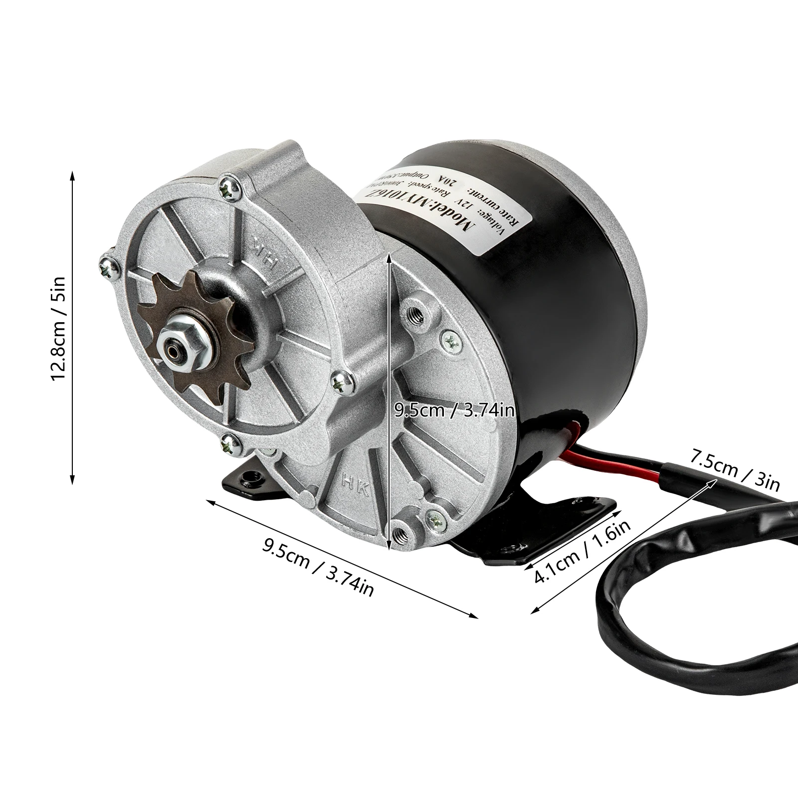 250W 12V Gear Reduction Electric Motor Brushed DC Motor Electric Bicycle Brushed Motor Reductor MY1016Z for Scooters & E-Bikes