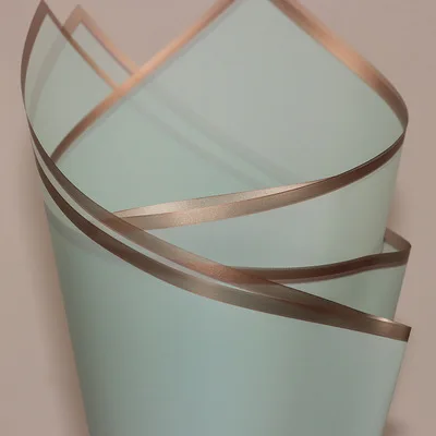 20pcs/lot Golden Border Rose Floral Wrapping Paper Korean Style Semitranparent Gift Wrap Florist Flower Bouquet Wrapping Paper Light green