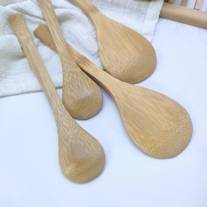 

12pcs Natural Bamboo spoon Wooden Yogurt Honey Mini Spoon Dessert Ice Cream Wedding Party Kitchen Accessories Seasoning spoon