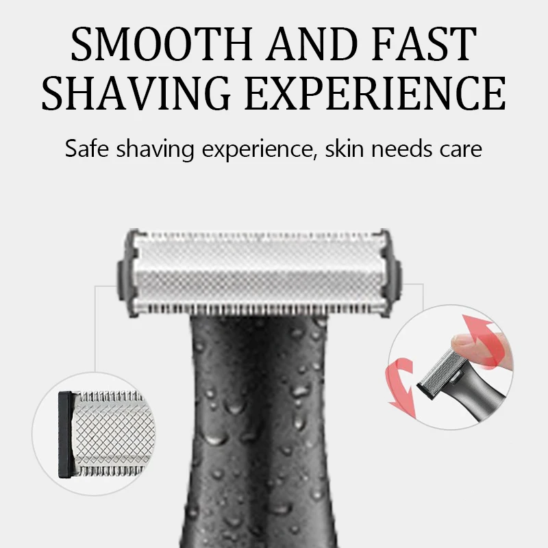 Kemei KM-1903 Unisex Private Electric Trimmer Electric Hair Shaver with LCD Display – All-in-One Full Body Hair Removal Device