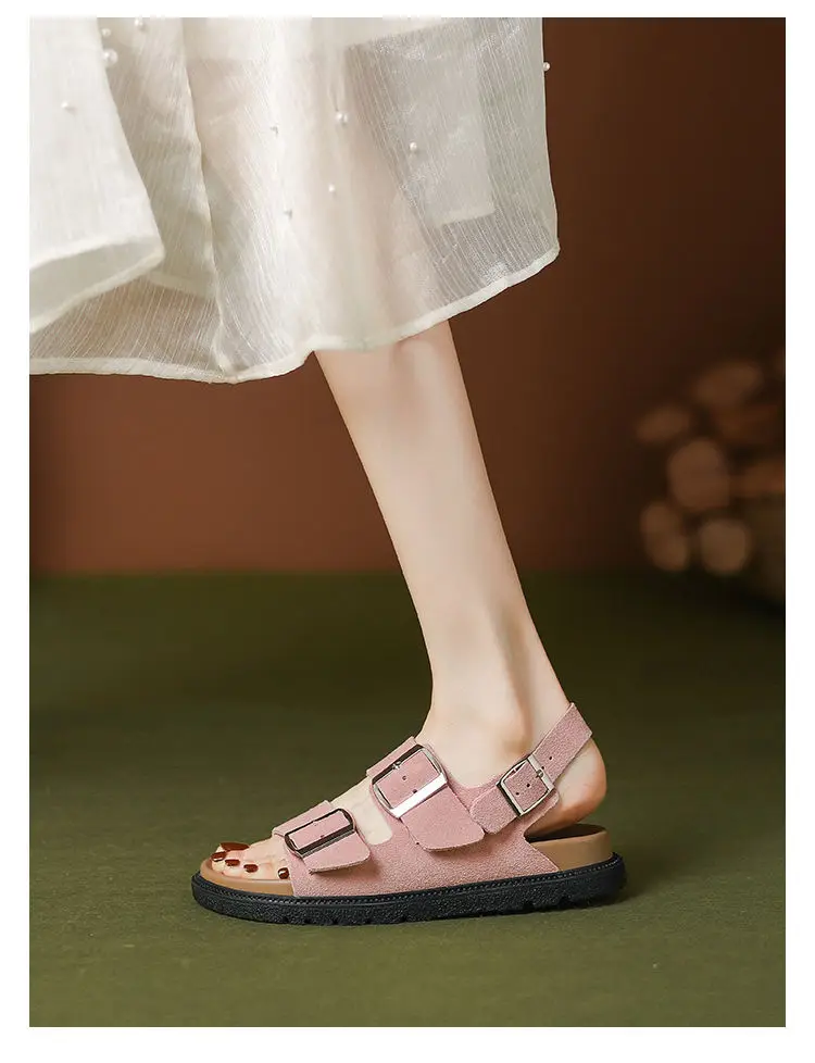 Women's Thick-Soled 2024 Summer New Versatile Retro Roman Sandals Outdoor Beach Shoes