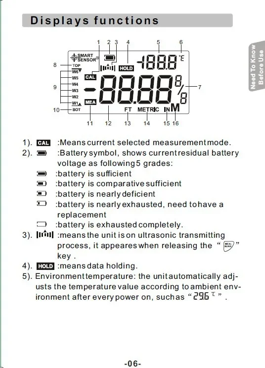 Smart Sensor AR600E Digital Ultrasonic Cable Height Meter | 3–23m Range, 3–15m Plane, High Precision Measurement Tester detail image 5