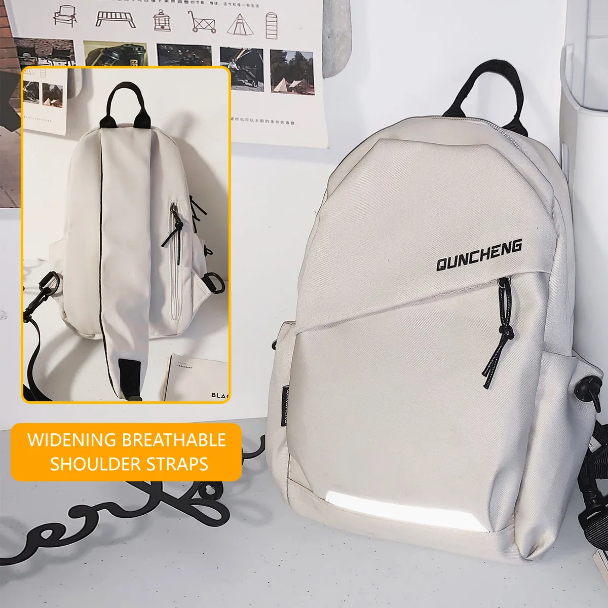 Single and Double Shoulder Dual-Use Bag for Men, Korean Style, Fashionable, Casual, Travel Small Backpack, Multi-Functional Sports Chest Bag, Cycling Crossbody Bag