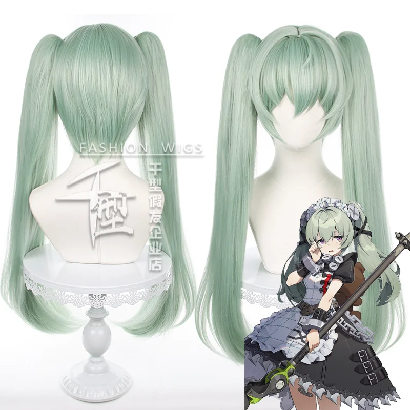 

Game Zenless Zone Zero Corin Wickes Cosplay Wig Green Double Ponytail Hair Heat Resistant Synthetic Halloween Party Accessories