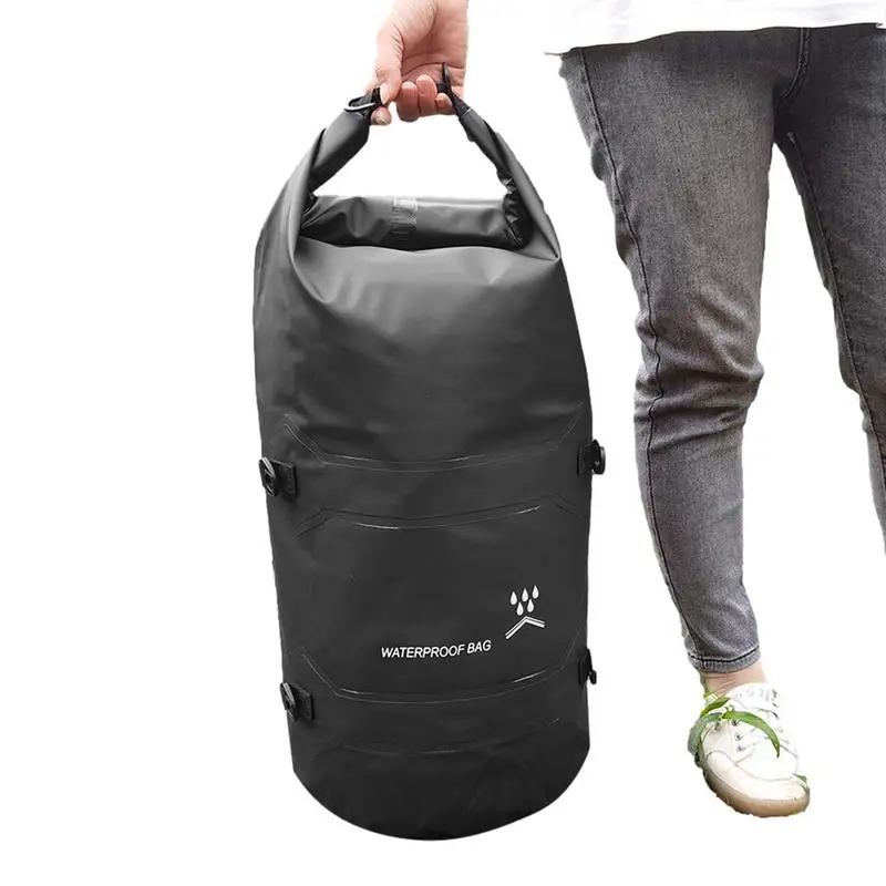 

Motorcycle Duffle Bag Waterproof Back Seat Multifunctional Tail Bag Portable Duffle Bag With Shoulder Straps Black Bag For