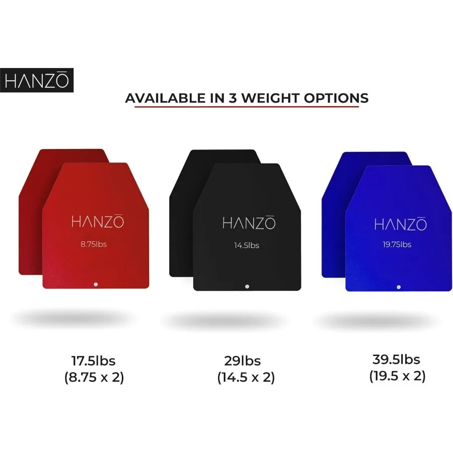 Weighted Vest Plates –19.75 lbs Pair – Powder-Coated Steel Plates for Weighted Vests – Durable Resistance Weights for Rucking, S