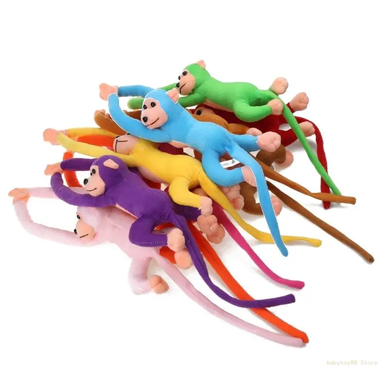 Y4UD 60cm 카와이 긴 팔 꼬리 원숭이 인형 플러시 커튼 인형  잠자는 A