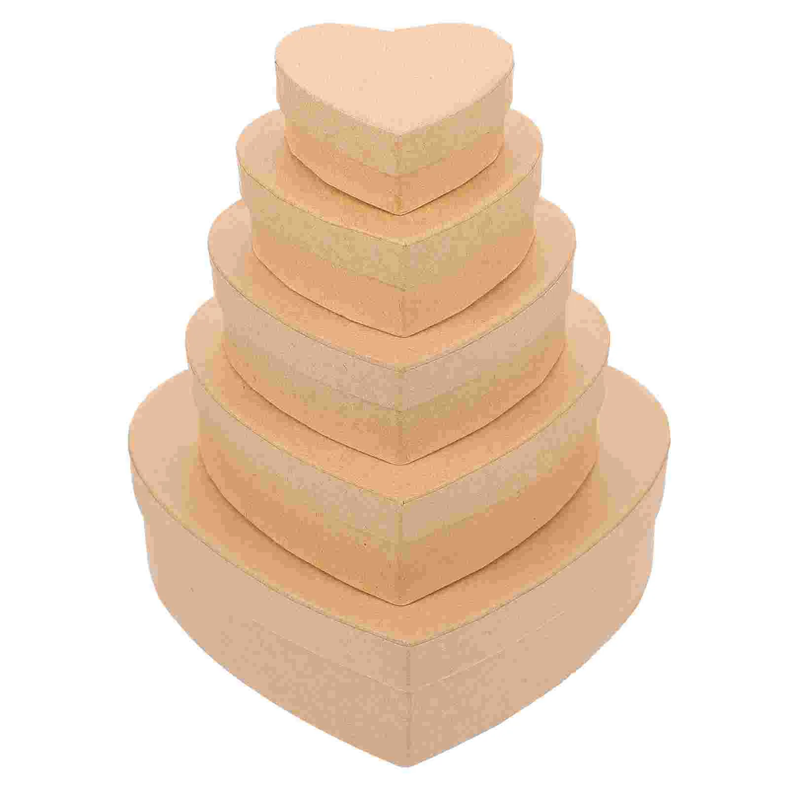 

5 Pcs Love Kraft Paper Box Backing Cake Case Dessert Packing Boxes Cupcake Containers Wedding Snacks Holder Gift Decor